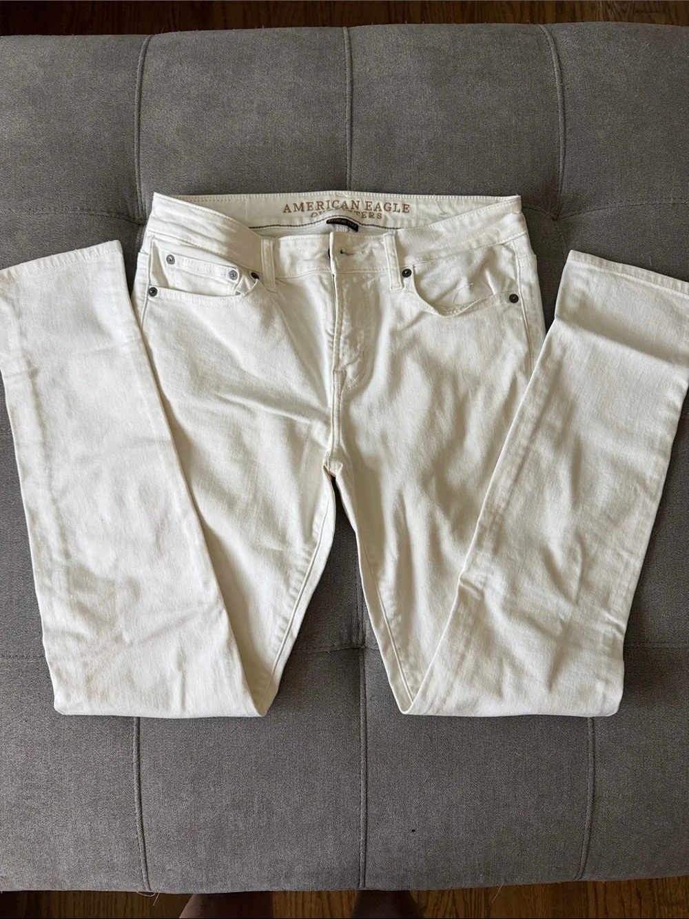 American Eagle Outfitters Extreme Flex Skinny Jeans in Off-White 30/34